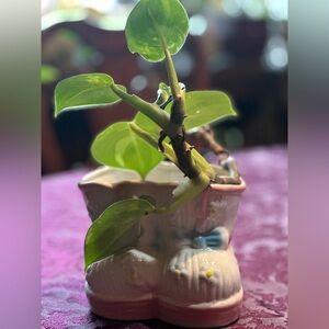 Adorable Pastel Vintage Booties Ceramic Planter